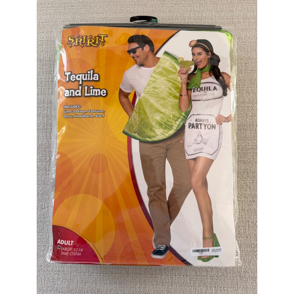 New Spirit Tequila & Lime Couples Halloween Costume Dress Scarf Lime Large 12-14